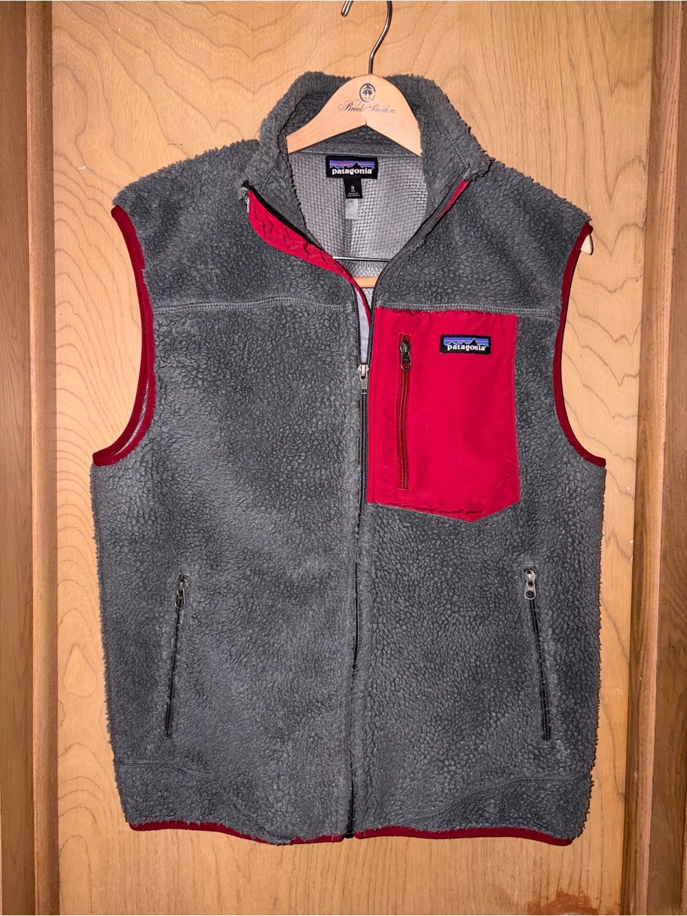 Patagonia Grey and Red Retro-X Vest
